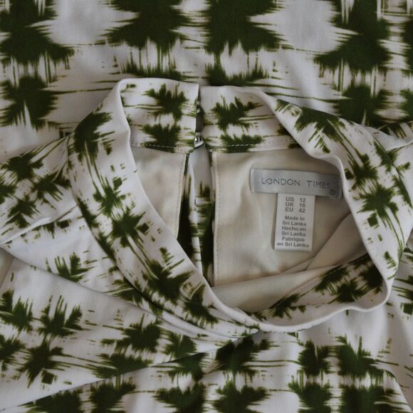 LONDON TIMES Women's Tie Dye Print Maxi Dress Green Size 12 - Picture 5 of 8